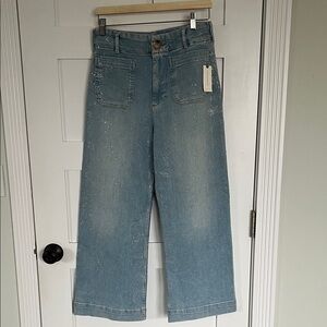 Maeve The Colette Light Blue Sparkle Denim Jeans NWT